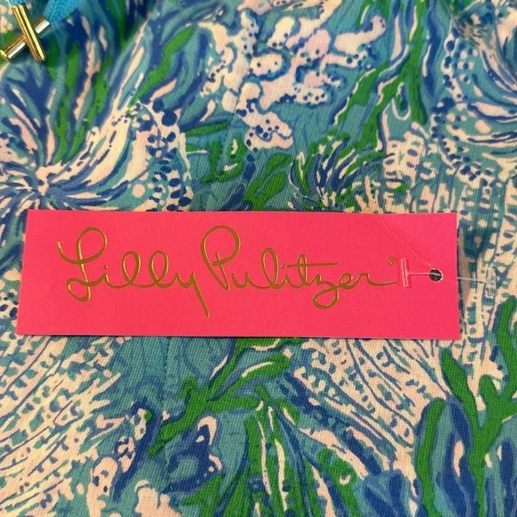 NWT RARE print LAS OLAS AQUA STRONG Lilly Pulitzer Knit Shorts (Unisex) Waist 34 - Picture 6 of 8